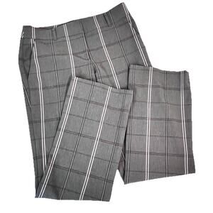 Ann Taylor Loft Pants size 4 Marisa Trouser Gray Purple Plaid Stretch Career